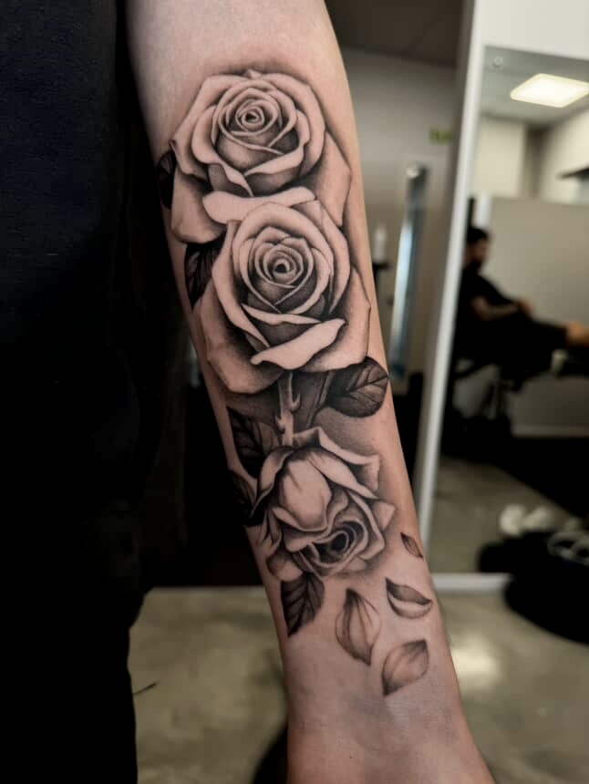 black-and-grey-realism-rose-tattoo-christchurch