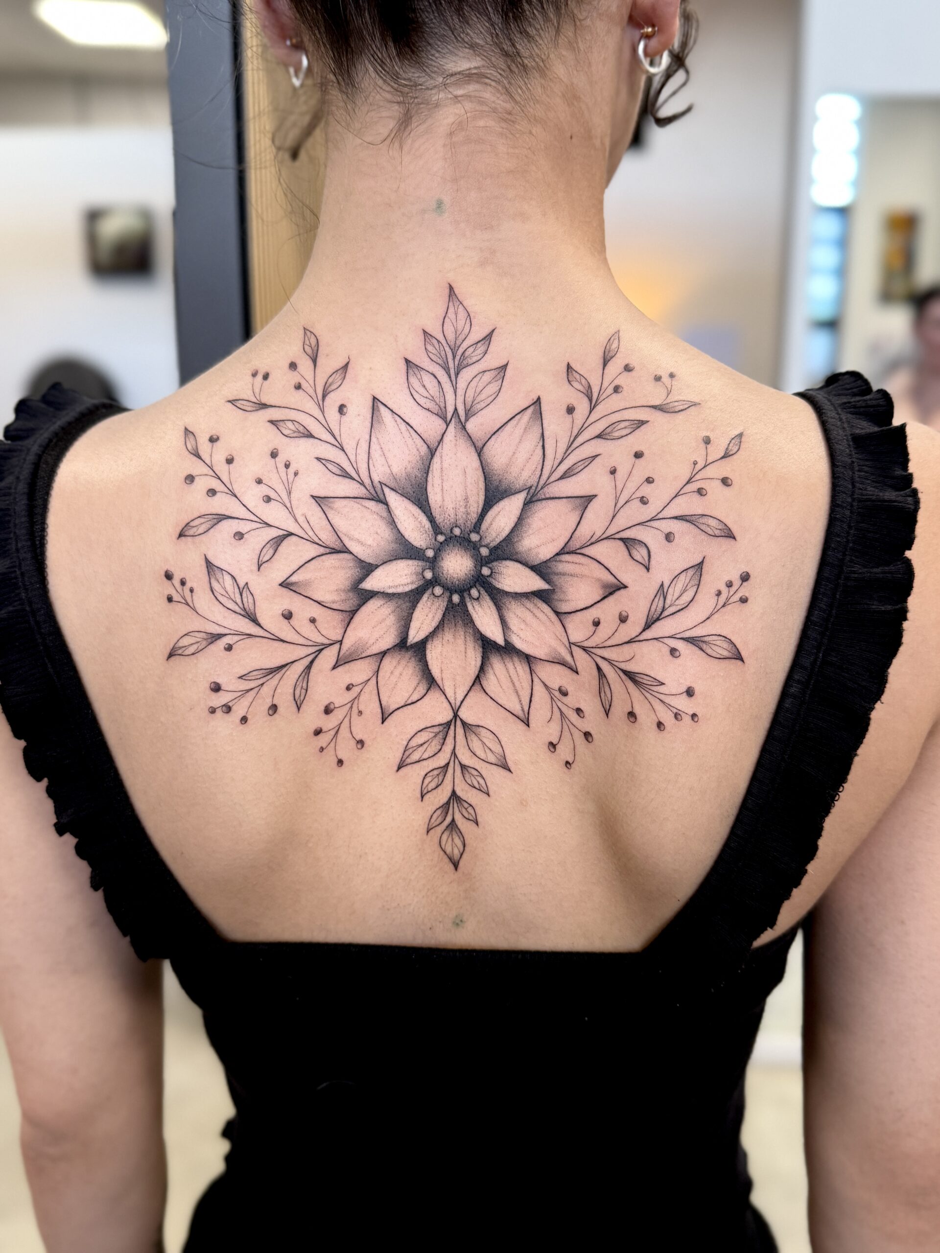 ornamental-floral-upper-back-tattoo-christchurch