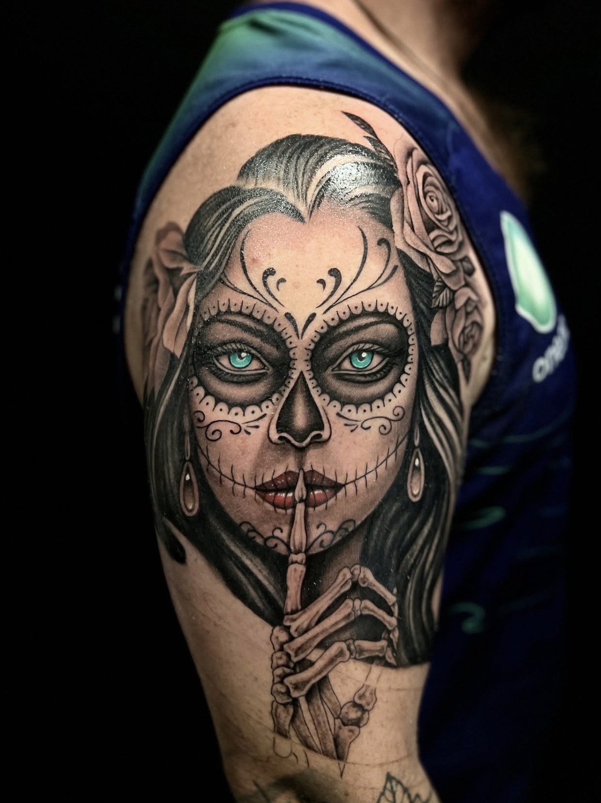 The beginning of a stunning sleeve tattoo by Karl at Soular Tattoo, Christchurch