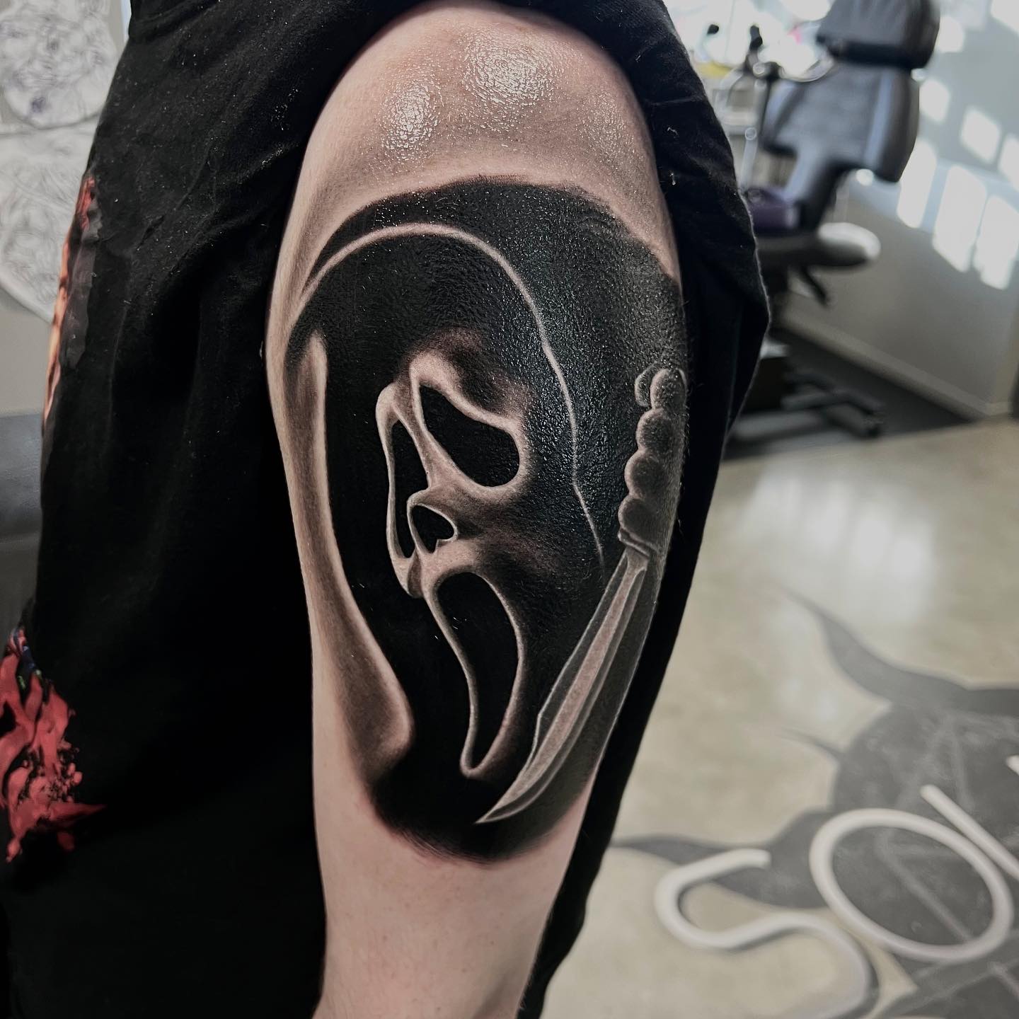 black-and-grey-ghostface-scream-mask-tattoo-christchurch