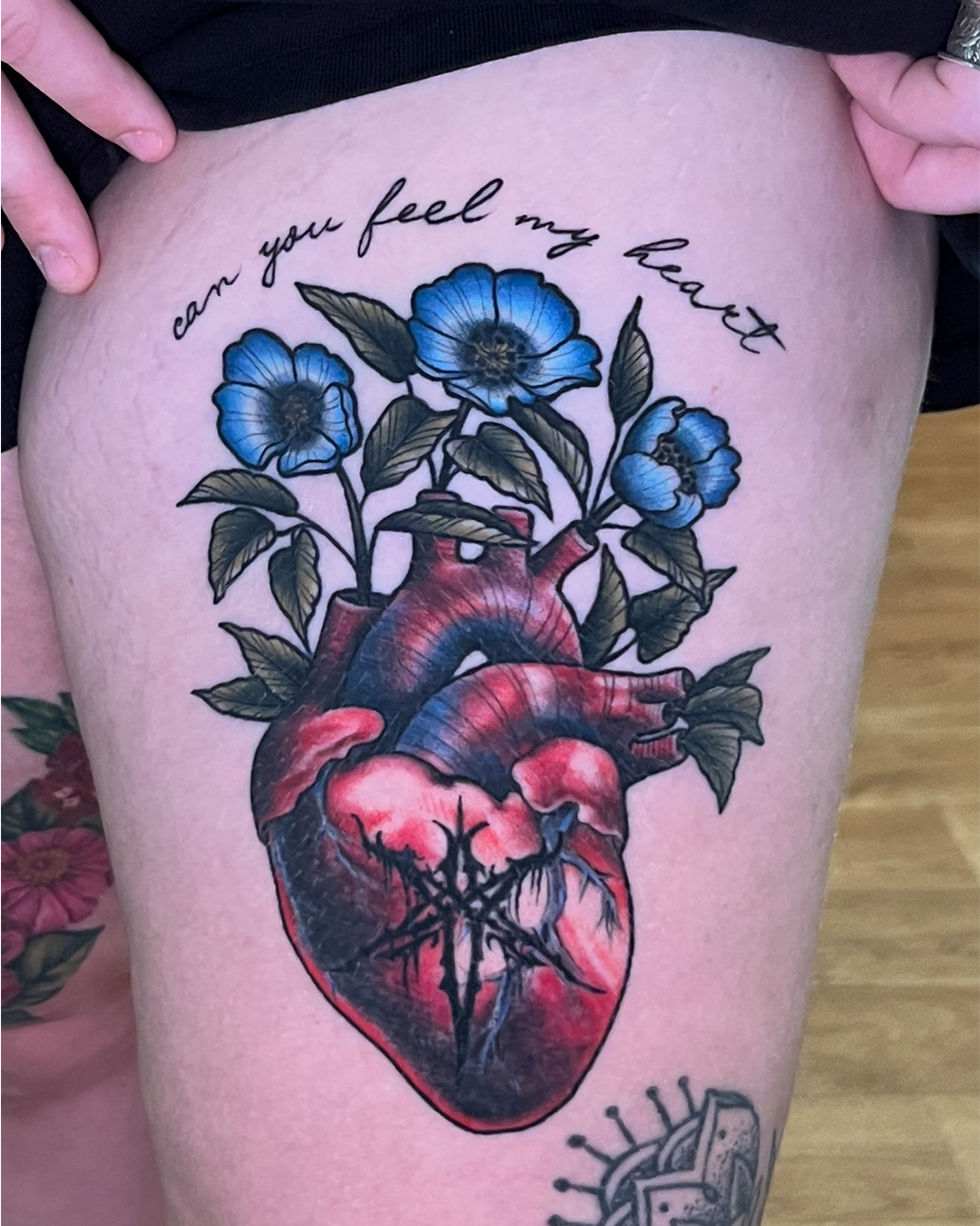 colour-neo-traditional-anatomical-heart-tattoo-christchurch