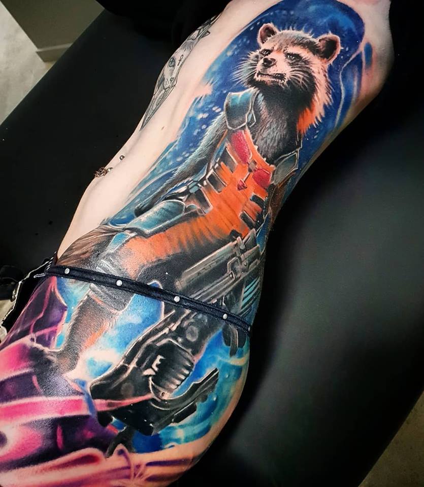 colour-rocket-raccoon-marvel-tattoo-christchurch-nz
