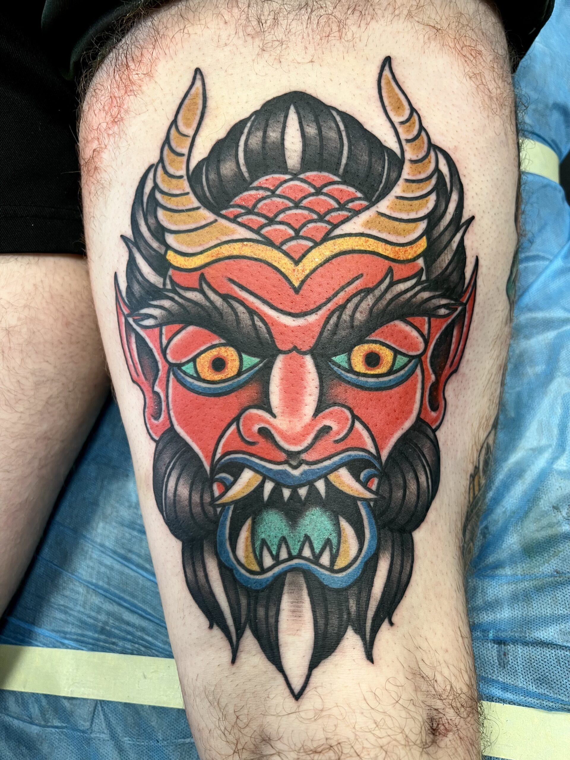 colour-traditional-mask-tattoo-christchurch