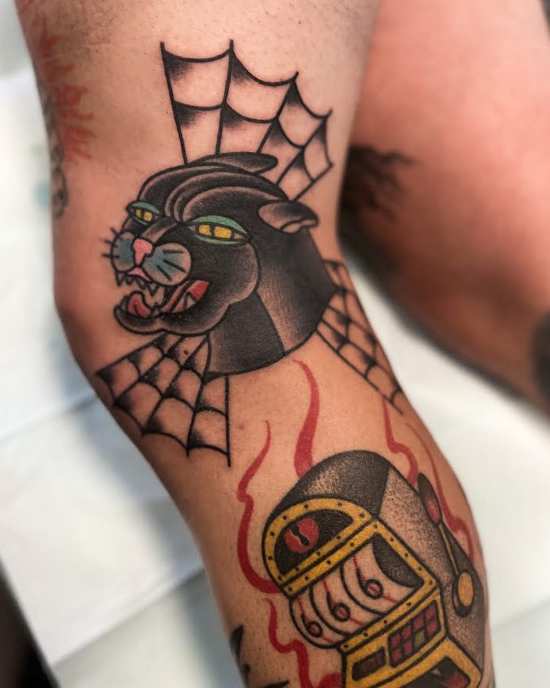 colour-traditional-panther-tattoo-christchurch