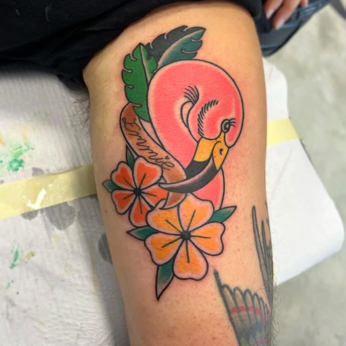 traditional-flamingo-tattoo-christchurch